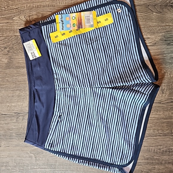 Hang Ten Pants - Hang Ten Womens Small Navy Blue Striped Shorts Brand New With Tags